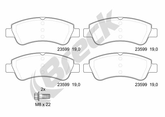 Set placute frana,frana disc 23599 00 701 00 BRECK